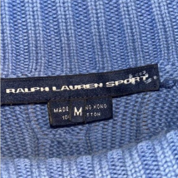 RALPH LAUREN Sport Cable Knit Turtleneck Sweater in True Blue - Picture 8 of 12